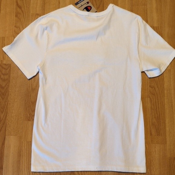 Champion T-Shirt Mens Small Heritage Embroidered Logo White Crewneck - Picture 2 of 5